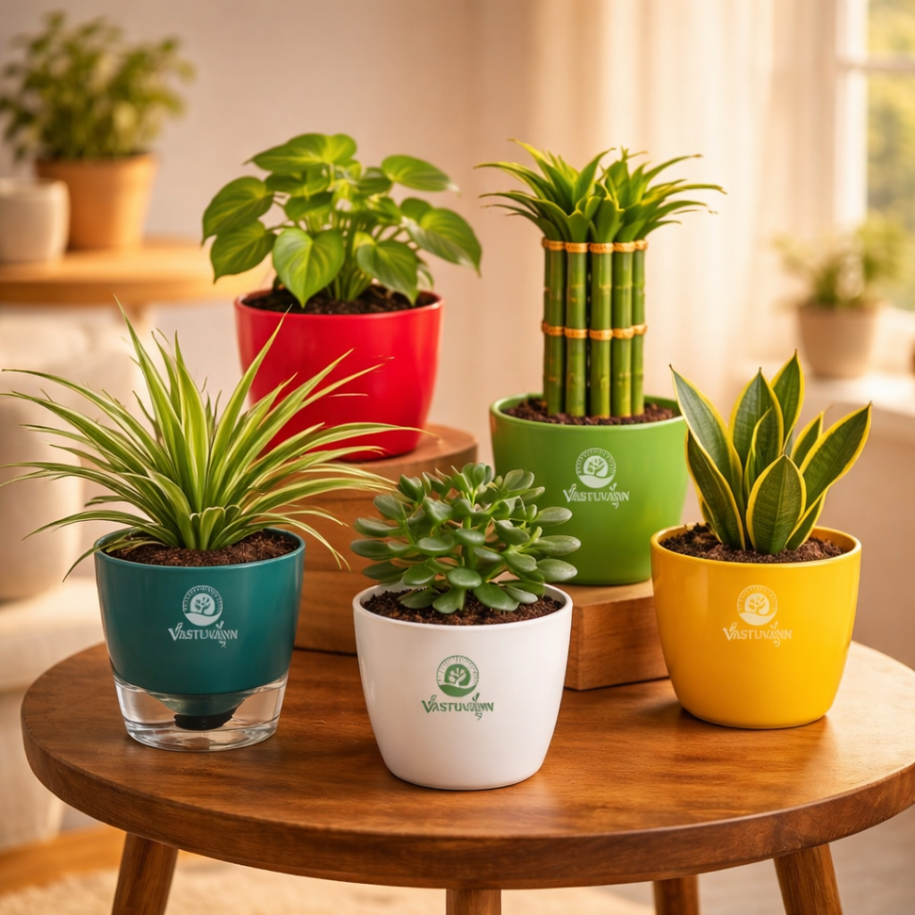 Vastuvann Combo of 5 Indoor Plants – Bring Freshness to Your Space